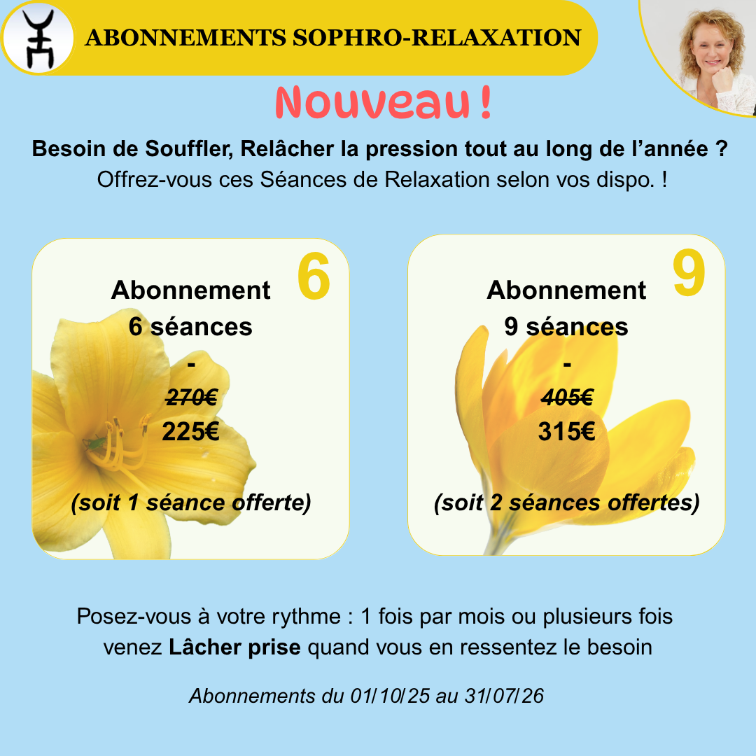 Abonnements aux séances de Sophro Relaxation
