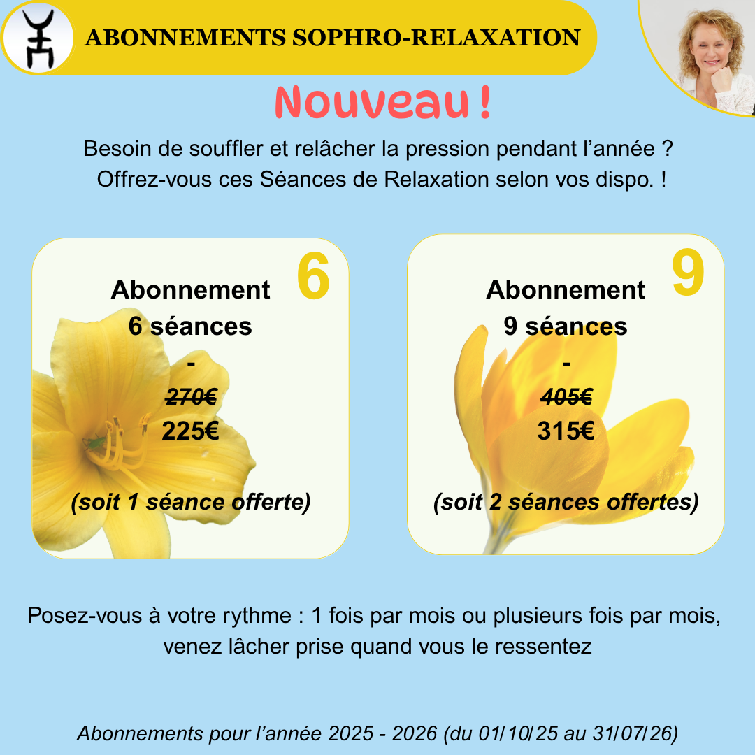 Abonnements aux séances de Sophro Relaxation